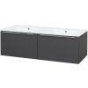 Mereo Mailo, kúpeľňová skrinka s keramickým umývadlom 121 cm, antracit, chróm madlo CN538