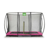 EXIT Silueta nadzemná záhradná trampolína 214x305cm s ochrannou sieťou - ružová