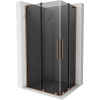 Mexen Velar L Duo sprchovací kút posuvný 90 x 80 cm, grafit, brúsená meď - 871-090-080-02-43-65