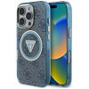 Guess - IML Metal Glitter 4G Circle Triangle MagSafe obal na iPhone 16 Pro Max - modrý KF2347814