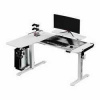 ULTRADESK Herný stôl WINGER - biely, 111x155x60 cm, 75-122 cm, elektricky nastaviteľná vyššie