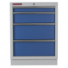 AHProfi Celokovová dielenská skrinka PROFI BLUE, 4 šuflíky 680x458x910 mm - MTGC1304