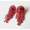 Červené štrasové handmade náušnice s chirurgickou oceľou (Handmade červené náušnice s chirurgickou oceľou )