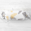 Biante Vankúš valec bonbon Sandra SA-219 Zlaté a čierne palmové listy na bielom 15x80 cm