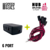 Green Stuff World 6-port HUB Splitter + 6 quick connect cables / 6-portový rozdeľovač HUB + 6 káblov na rých