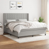 Box spring postel s matrací světle šedá 160 x 200 cm textil Šedá 3131761