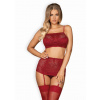 Elegantný set OBSESSIVE Lividia set červená L/XL