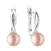 Gaura Pearls Stříbrné náušnice s levandulovou 7,5-8 mm perlou Bella, stříbro 925/1000 SK22104EL/L Levandulová