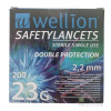 Wellion Safety Lancets 23G Lanceta bezpečnostná priemer 2,2 mm, sterilná, jednorazová 200 ks