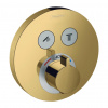 Hansgrohe ShowerSelect S - Termostat pod omietku pre 2 spotrebiče, leštený vzhľad zlata 15743990