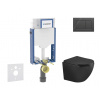 Geberit Kombifix Set predstenovej inštalácie, klozetu Oudee a dosky softclose, tlačidlo Sigma20, čierna lesk/čierna mat SANI15CA5506