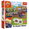 Sam a hasič puzzle a pamäťová karta 2 v 1 sada - Trefl