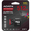 ADATA MicroSDXC karta 512GB High Endurance UHS-I C10 V30 A2 (R:100/W:85 MB/s) + SD adaptér AUSDX512GUI3V30SHA2-RA1