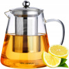 Sklenený džbán s kovovým sitkom na čaj Kamelia 1,4 l Florina