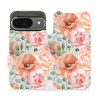 Flipové pouzdro Mobiwear - Google Pixel 9 - MP02S Pastelové květy (Knížkové flip pouzdro, obal, kryt na mobil Google Pixel 9 - MP02S Pastelové květy, materiál Umělá kůže + TPU - ochrana 360°, stojánek