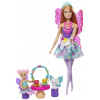 BARBIE FABULOUS GAME SET S DOLL 2.Ružová wings,short skirt