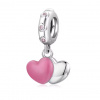 For Silver Roztomilý prívesok so srdiečkami Double Hearts - Striebro 925