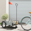 vidaXL Príves na bicykel, sivý, oxfordská látka, železo 94189
