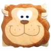 Textilomanie Detský vankúš CUDDLI FRIENDS 70x70 cm plyšový - viac farieb Farba: Hnedá