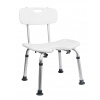 Erga Handicap PRO, obdĺžniková stolička do kúpeľne s chrbtovou operou 495x545x840 mm, biela, ERG-07658
