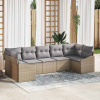 zahrada-XL Súprava záhradných pohoviek 7 pcs Béžová Poly ratan 3346870