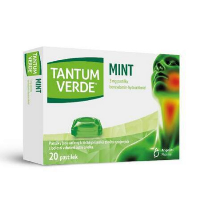TANTUM VERDE Mint 20 pastiliek - Tantum Verde Mint pas.ord.20 x 3 mg