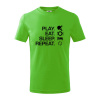 Stolný tenis - eat sleep - Tričko detské bavlnené - 146 cm/10 rokov ( Apple Green )
