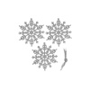 SPRINGOS Vianočné ozdoby - Snehové vločky s trblietkami 12cm, strieborné, sada 3ks
