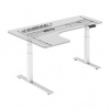 Rám rohového stola, elektricky nastaviteľná výška, organizér káblov v balení, antikolózny systém, biely, 125 kg nosnosť, Powerton