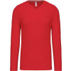 KARIBAN VINTAGE V-NECK K358 / Pánske tričko s dlhým rukávom - red 4XL