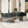 zahrada-XL Súprava záhradných pohoviek 7 pcs Svetlosivá Poly ratan 3354741