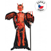Šaty na karneval - čert kostra, 110 - 120 cm