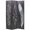 vidaXL Skladací paraván 120x170 cm, potlač s pierkami, čierno-biely - Čierna - 62438-17329