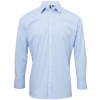 Premier Workwear Pánska bavlnená košeľa s dlhým rukávom PR220 Light Blue -ca. Pantone 7451 M