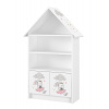 Drevená knižnica/skriňa na hračky Domček, Rabbit - biela