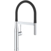 GROHE Essence profesionálna páková drezová batéria, flexibilné rameno so sprškou s prepínaním, 2jet, výška výtoku 197 mm, chróm/čierna, 30294000
