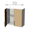 Casarredo Skrinka s odkv. 70 Glamour Premi WD7072, biela/čierny lesk