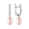 Gaura Pearls Stříbrné náušnice s levandulovou perlou Magda - stříbro 925/1000 SK25102EL/L Stříbrná Levandulová