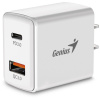 GENIUS GENIUS nabíječka PD-20AC, 20W, rychlé nabíjení, USB-C PD3.0, USB-A QC3.0, bílá
