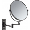Gedy GAIA závesné kozmetické zrkadlo, priemer 230mm, obojstranné, gun metal CO202481