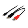 StarTech.com USB2HABMY6 USB kábel USB 2.0 1,8 m Mini-USB B 2 x USB A Čierna, Červená (USB2HABMY6)