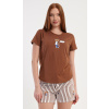 Vienetta Dámske pyžamo šortky Bear Farba: Hnedá, Veľkosť: XL