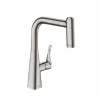 Hansgrohe M71 - Drezová batéria M7116-H220 s výsuvnou spŕškou, sBOX, vzhľad nehrdzavejúcej ocele 73800800