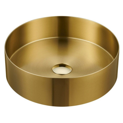 SAPHO Aurum okrúhle umývadlo na dosku bez otvoru, bez prepadu, priemer 380 mm, zlatá matná, AU201