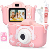 DIGITÁLNY FOTOAPARÁT PRE DETI MAČIATKO RUŽOVÝ FULL HD 12 MPX KARTA SD 32GB XTECH