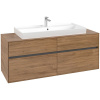 VILLEROY & BOCH Collaro závesná skrinka pod umývadlo na dosku (umývadlo v strede), 4 zásuvky, 1400 x 500 x 548 mm, Oak Kansas, C09200RH