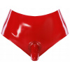 LATE X - Červené latexové nohavičky s Dildo vonkajším 15 CM 2XL