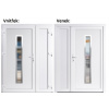 Dvojkrídlové vchodove dvere plastové Soft Hana Inox+Panel Plný, Biela/Biela, 150x200 cm, ľavé