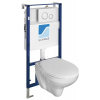 SAPHO Závesné WC TAURUS s podomietkovou nádržkou a tlačidlom Schwab, biela LC1582-SET5