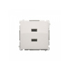 Zásuvka USB dvojitá Simon Basic modul biela